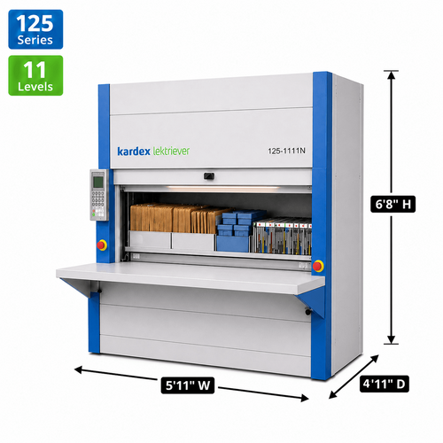Kardex Lektriever Megamat 125 Vertical Carousel Filing System (VCM) 5'11'' W x 4'11'' D x 6'8'' H - 11 Carrier Letter Le