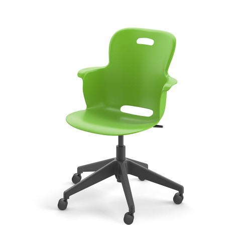 Ethos Five Star Base Chair with Swivel Seating Shell and Soft Wheel Casters - Green Apple (25 in W x 20 in D x 25 in H)