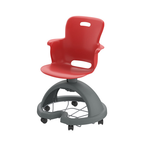 Ethos 18 Inch Storage Base Chair with Swivel Seating Shell and Backpack Storage - Red (25 in W x 20 in D x 25 in H)