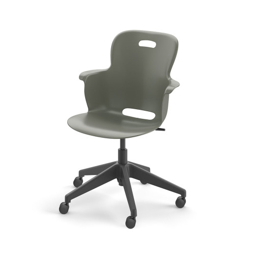 Ethos Five Star Base Chair with Swivel Seating Shell and Soft Wheel Casters - Storm (25 in W x 20 in D x 25 in H)