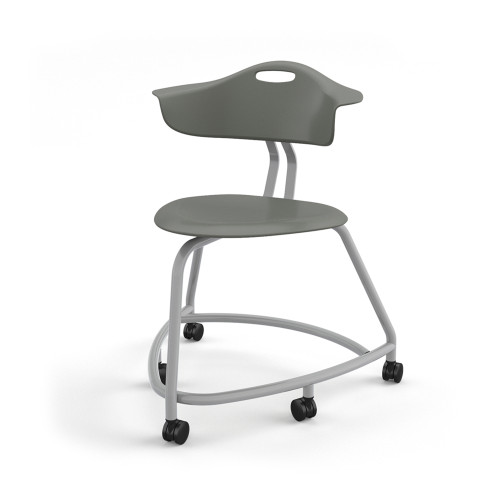 360 Chair with Back and Hard Wheel Casters - Storm (26 in W x 31.25 in D x 26 in H)