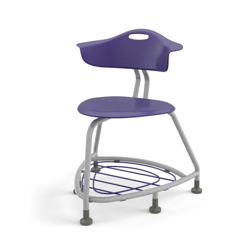 360 Chair with Back, Bookbag Rack, and Glides - Navy (26 in W x 31.25 in D x 26 in H)