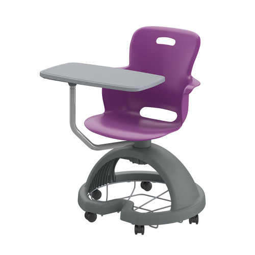 Ethos 18 Inch Storage Base Chair with Swivel Seating Shell and Articulating Work Surface - Purple (25 in W x 20 in D x 2