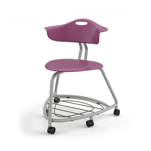 360 Chair with Back, Bookbag Rack, and Soft Wheel Casters - Purple (26 in W x 31.25 in D x 26 in H)