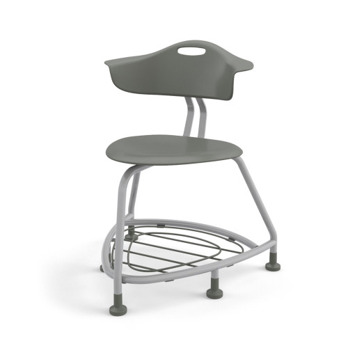 360 Chair with Back, Bookbag Rack, and Glides - Storm (26 in W x 31.25 in D x 26 in H)