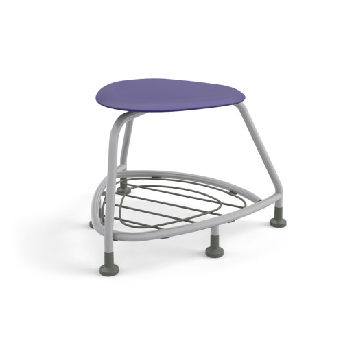 360 Backless Chair with Bookbag Rack and Glides - Navy (26 in W x 18 in D x 26 in H)