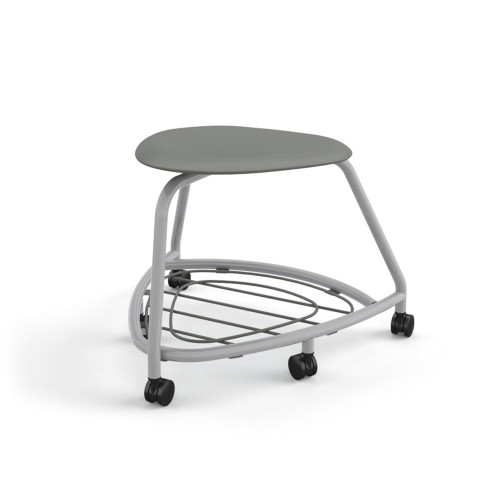360 Backless Chair with Bookbag Rack and Soft Wheel Casters - Storm (26 in W x 18 in D x 26 in H)