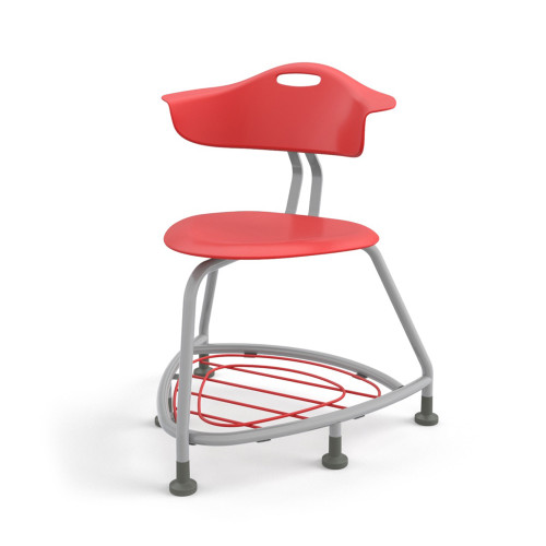 360 Chair with Back, Bookbag Rack, and Glides - Red (26 in W x 31.25 in D x 26 in H)