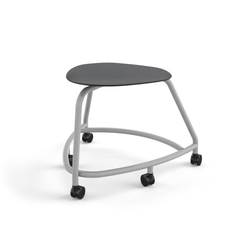 360 Backless Chair with Hard Wheel Casters - Black (26 in W x 18 in D x 26 in H)