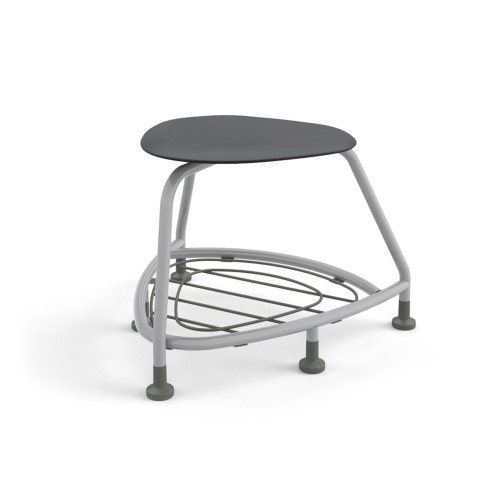 360 Backless Chair with Bookbag Rack and Glides - Black (26 in W x 18 in D x 26 in H)