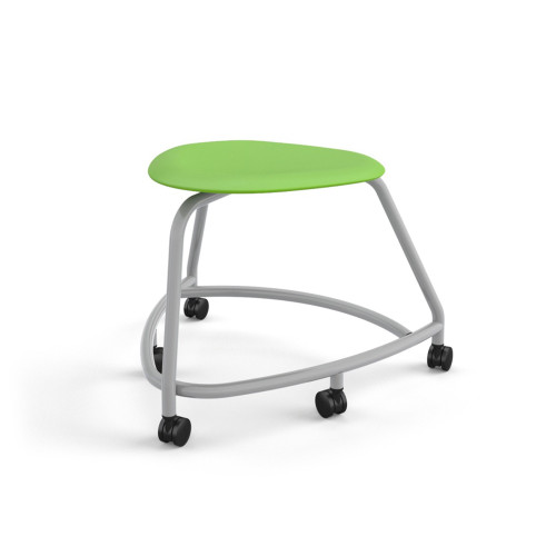 360 Backless Chair with Hard Wheel Casters - Green Apple (26 in W x 18 in D x 26 in H)