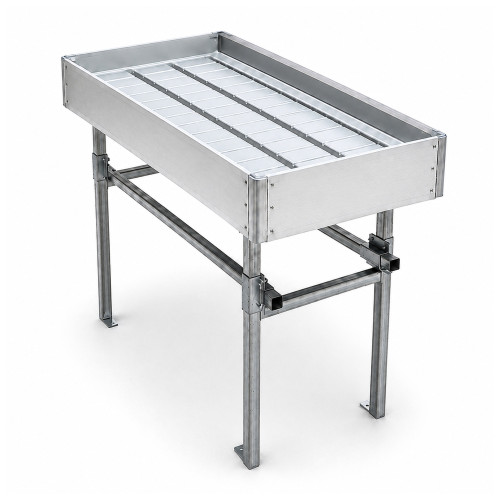 Stationary Ebb & Flow Greenhouse Bench for Indoor Farming - 4'L x 2'W