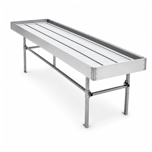 Stationary Ebb & Flow Greenhouse Bench for Indoor Farming - 8'L x 2'W