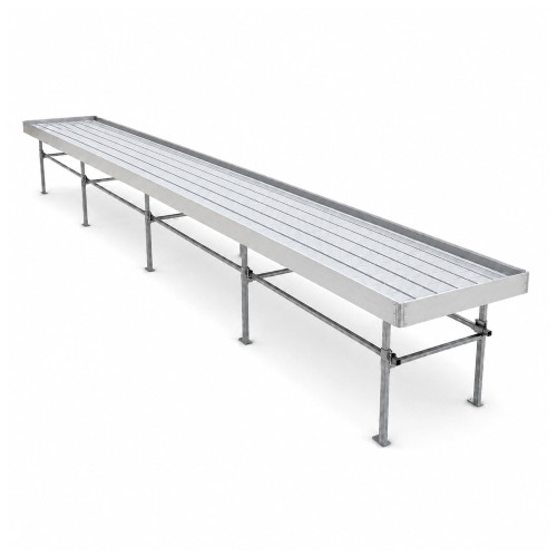 Stationary Ebb & Flow Greenhouse Bench for Indoor Farming - 36'L x 3'W