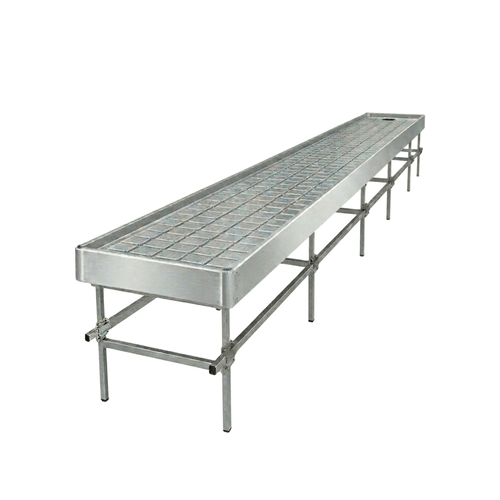 Stationary Ebb & Flow Greenhouse Bench for Indoor Farming - 2'W x 20'L (240 in W x 0 in D x 24 in H)