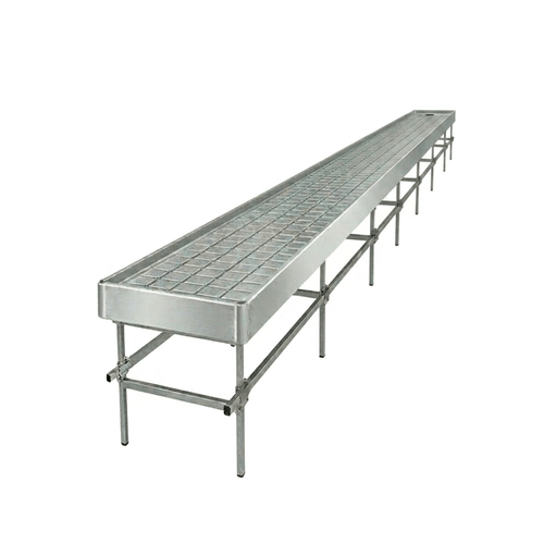 Stationary Ebb & Flow Greenhouse Bench for Indoor Farming - 2'W x 24'L (288 in W x 0 in D x 24 in H)