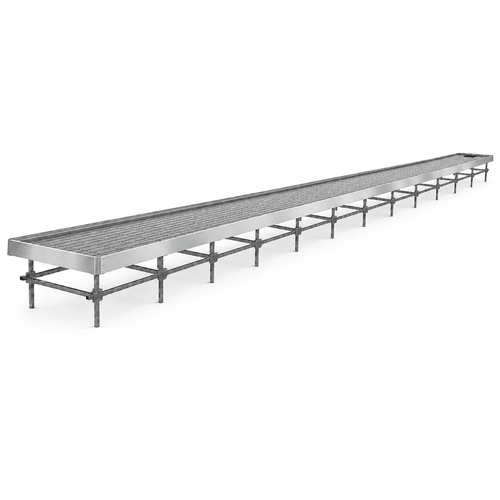 Stationary Ebb & Flow Greenhouse Bench for Indoor Farming - 3'W x 48'L (576 in W x 0 in D x 36 in H)