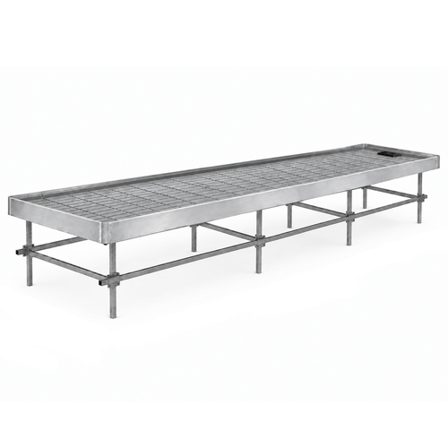 Stationary Ebb & Flow Greenhouse Bench for Indoor Farming - 4'W x 12'L (144 in W x 0 in D x 48 in H)