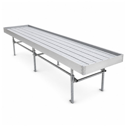 Stationary Ebb & Flow Greenhouse Bench for Indoor Farming - 12'L x 3'W