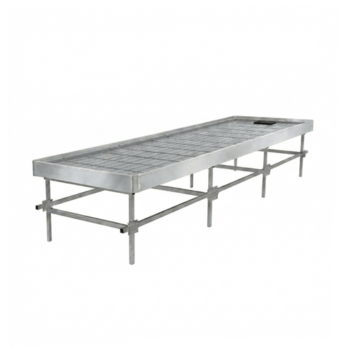 Stationary Ebb & Flow Greenhouse Bench for Indoor Farming - 3'W x 12'L (144 in W x 0 in D x 36 in H)