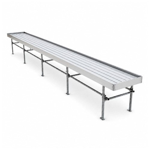 Stationary Ebb & Flow Greenhouse Bench for Indoor Farming - 72'L x 2'W