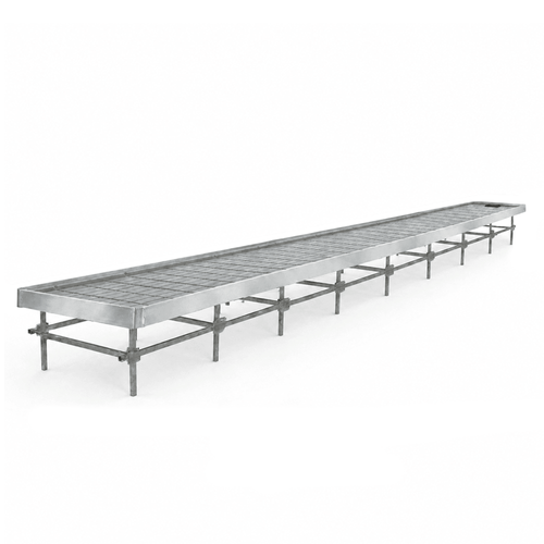 Stationary Ebb & Flow Greenhouse Bench for Indoor Farming - 4'W x 32'L (384 in W x 0 in D x 48 in H)