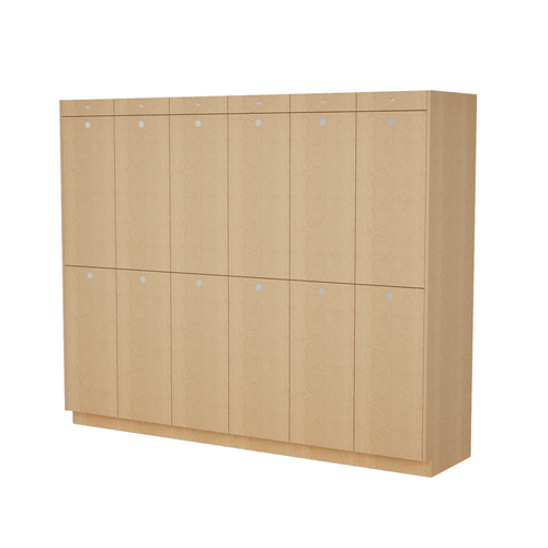 12 Opening Smart Luggage Storage Lockers with Oversize Doors - open position (98 in W x 80 in D x 24 in H)