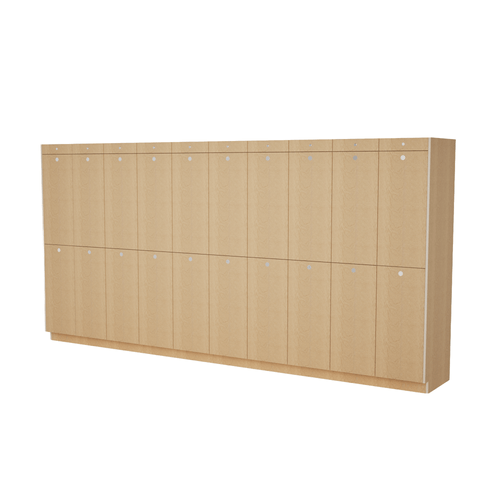 20 Opening Smart Luggage Storage Lockers with Oversize Doors - open position (162 in W x 80 in D x 24 in H)