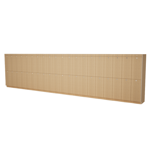 40 Opening Smart Luggage Storage Lockers with Oversize Doors - open position (322 in W x 80 in D x 24 in H)
