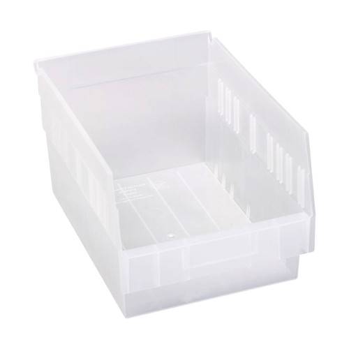 Clear Economy Shelf Bin - 12'' x 8'' x 6'' - Case of 20 (11.625 in W x 6 in D x 8.375 in H)