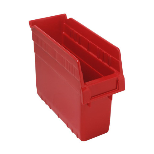 Red Economy Shelf Bin - 12'' x 4'' x 8'' - Case of 36 (11.625 in W x 8 in D x 4.375 in H)