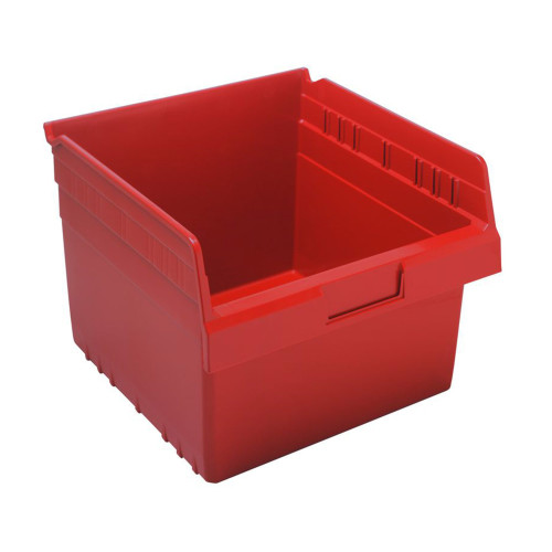 Red Economy Shelf Bin - 12'' x 11'' x 8'' - Case of 8 (11.625 in W x 8 in D x 11.125 in H)