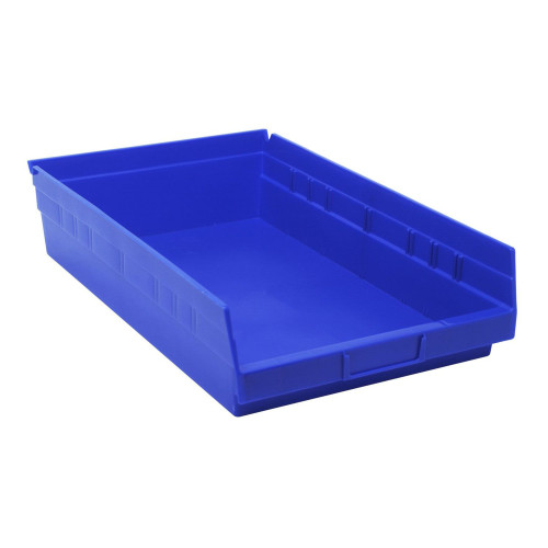 Blue Economy Shelf Bin - 18'' x 17'' x 4'' - Case of 4 (17.875 in W x 4 in D x 11.125 in H)