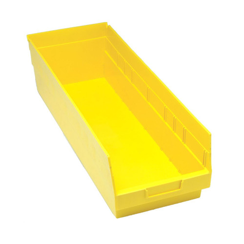 Yellow Economy Shelf Bin - 24'' x 8'' x 6'' - Case of 6 (23.625 in W x 6 in D x 8.375 in H)