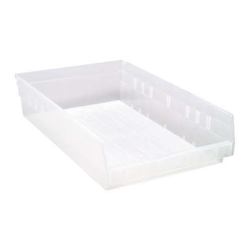 Clear Economy Shelf Bin - 18'' x 17'' x 4'' - Case of 4 (17.875 in W x 4 in D x 11.125 in H)