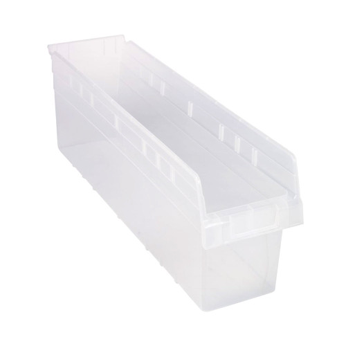 Clear Economy Shelf Bin - 24'' x 7'' x 8'' - Case of 8 (23.625 in W x 8 in D x 6.625 in H)