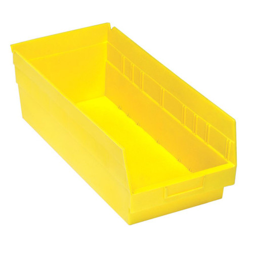 Yellow Economy Shelf Bin - 18'' x 8'' x 6'' - Case of 10 (17.875 in W x 6 in D x 8.375 in H)