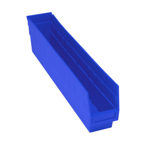 Blue Economy Shelf Bin - 24'' x 4'' x 6'' - Case of 16 (23.625 in W x 6 in D x 4.125 in H)