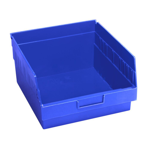 Blue Economy Shelf Bin - 12'' x 11'' x 6'' - Case of 8 (11.625 in W x 6 in D x 11.125 in H)