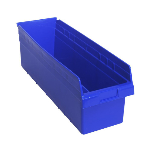 Blue Economy Shelf Bin - 24'' x 8'' x 8'' - Case of 6 (23.625 in W x 8 in D x 8.375 in H)