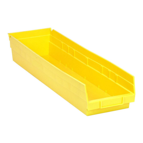 Yellow Economy Shelf Bin - 18'' x 11'' x 4'' - Case of 6 (23.625 in W x 4 in D x 6.625 in H)