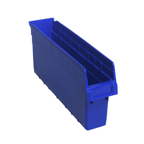 Blue Economy Shelf Bin - 18'' x 4'' x 8'' - Case of 20 (17.875 in W x 8 in D x 4.375 in H)