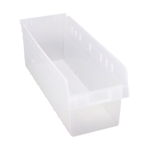 Clear Economy Shelf Bin - 24'' x 8'' x 8'' - Case of 6 (23.625 in W x 8 in D x 8.375 in H)