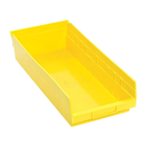 Yellow Economy Shelf Bin - 12'' x 17'' x 4'' - Case of 6 (17.875 in W x 4 in D x 8.375 in H)