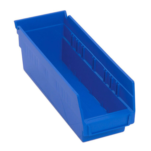 Blue Economy Shelf Bin - 12'' x 4'' x 4'' - Case of 36 (11.625 in W x 4 in D x 4.125 in H)