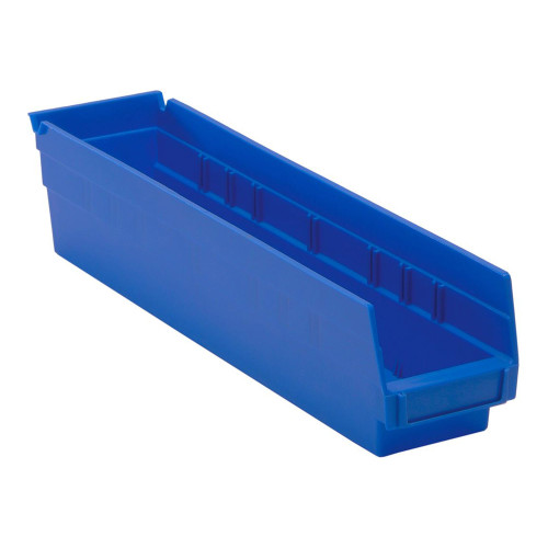 Blue Economy Shelf Bin - 18'' x 4'' x 4'' - Case of 20 (17.875 in W x 4 in D x 4.125 in H)