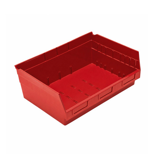 Red Economy Shelf Bin - 16'' x 12'' x 6'' - Case of 6 (11.625 in W x 6 in D x 16.5 in H)
