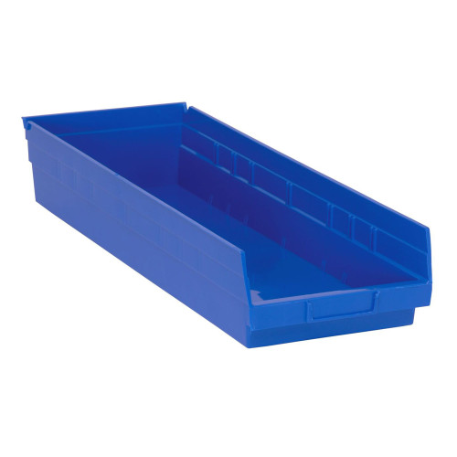 Blue Economy Shelf Bin - 24'' x 4'' x 4'' - Case of 20 (23.625 in W x 4 in D x 8.375 in H)