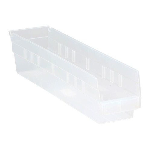 Clear Economy Shelf Bin - 18'' x 4'' x 4'' - Case of 20 (17.875 in W x 4 in D x 4.125 in H)