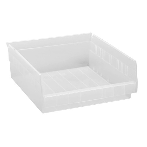 Clear Economy Shelf Bin - 12'' x 11'' x 4'' - Case of 8 (11.625 in W x 4 in D x 11.125 in H)
